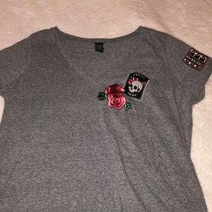 Grey Trendy patch top!